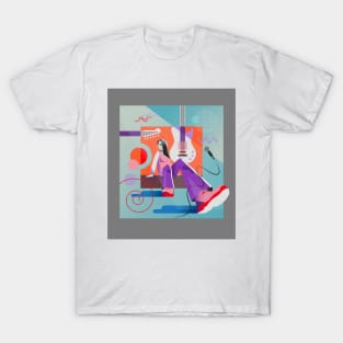 Musical poster - woman with guitar T-Shirt